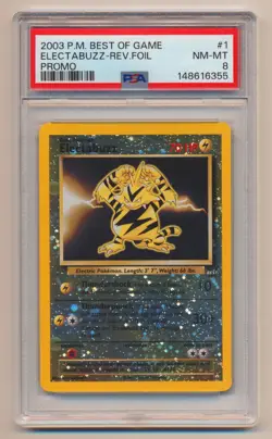 PSA 8 Pokemon Best of Game Promo Reverse Holo Electabuzz #1 NM/MINT Condition! - Image 1