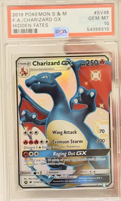 Pokemon Charizard GX SV49 Hidden Fates Shiny Vault PSA 10 Full Art Holo 2019 - Image 2