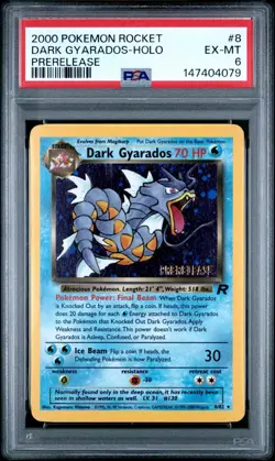 2000 POKEMON ROCKET PRERELEASE #8 DARK GYARADOS-HOLO PSA 6 - VINTAGE RARE - Image 1
