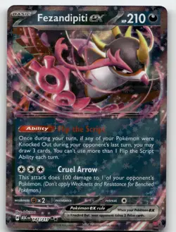 FEZANDIPITI EX 142/217 DOUBLE RARE ME: ASCENDED HEROES POKEMON NEAR MINT - Image 2