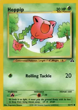 ~*~ HOPPIP ~ 2001 Pokemon Neo Discovery ~ #55/75 ~*~ - Image 1