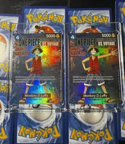 (2) One Piece US Voyage College Basketball promo Monkey D. Luffy Holo Lot of 2 - Image 1