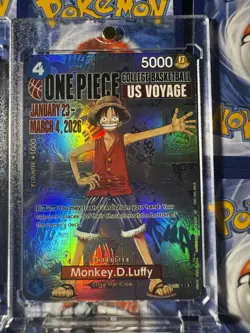 (2) One Piece US Voyage College Basketball promo Monkey D. Luffy Holo Lot of 2 - Image 2
