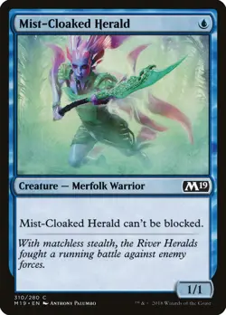 Mist-Cloaked Herald Core Set 2019 / M19 HEAVILY PLD Blue Common CARD ABUGames - Image 1