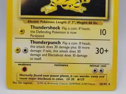 Electabuzz 20/102 Base Set Pokemon Card MP Vintage WOTC 1999 Non-Holo - Image 3