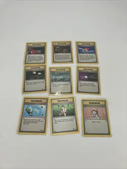 VINTAGE Pokemon lot of 9 TCG Base Set Fossil Jungle Trainer Card WOTC All NM-LP - Image 1