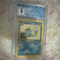 Pokemon Vaporeon Jungle Unlimited Holo 1999 CGC 8 Graded Card #12/64 - Image 1