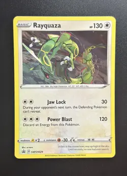 Pokemon TCG Rayquaza SWSH029 Crown Zenith Sea & Sky Cosmos Holo Promo Card - Image 2