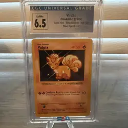Base Set shadowless blue dot Spot error Vulpix Pokemon card CGC 6.5 Slab 68/102 - Image 1