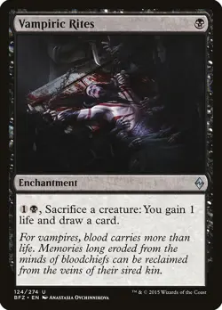 Vampiric Rites Battle for Zendikar NM Black Uncommon MAGIC MTG CARD ABUGames - Image 1