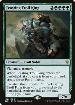 Feasting Troll King Throne of Eldraine NM Green Rare MAGIC MTG CARD ABUGames - Image 1