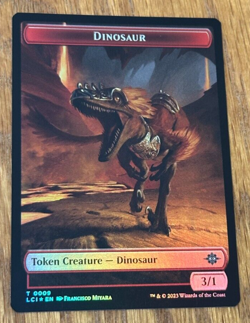 MTG Lost Caverns Of Ixalan, Dinosaur 0009 / Treasure 0018 - Token Foil - Image 1