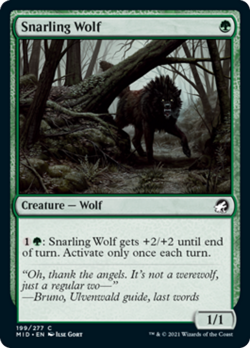 Snarling Wolf FOIL Innistrad: Midnight Hunt NM Green Common MAGIC CARD ABUGames - Image 1