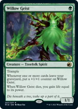 Willow Geist FOIL Innistrad: Midnight Hunt NM Green Rare MAGIC MTG CARD ABUGames - Image 1
