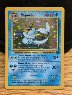 Pokemon Vaporeon Jungle 12/64 HOLO MODERATE PLAY 2 - Image 1