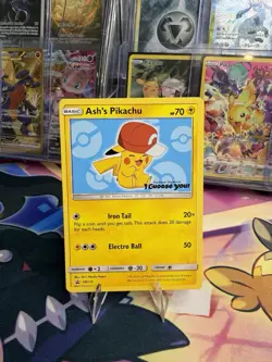 POKEMON ASH’S PIKACHU SM113 SUN AND MOON PROMO NM/M - Image 1