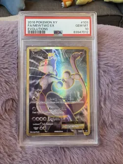 Pokemon TCG Mewtwo EX Full Art Holo Card 103/108 Evolutions PSA 10 Gem Mint - Image 1