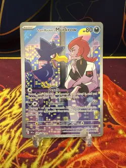 Pokemon Team Rocket’s Murkrow 200/182 Destined Rivals Illustration Rare - NM - Image 1