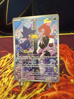 Pokemon Team Rocket’s Murkrow 200/182 Destined Rivals Illustration Rare - NM - Image 3