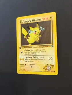 Pokemon TCG Lt. Surge's Pikachu 1st Edition Gym Heroes Non-Holo Regular - Image 2