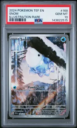 2024 POKEMON TEF EN-TEMPORAL FORCES ILLUSTRATION RARE #168 SNOM PSA 10 - Image 1