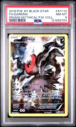 2016 POKEMON XY BLACK STAR PROMO #XY114 FULL ART/DARKRAI PSA 8 - Image 1