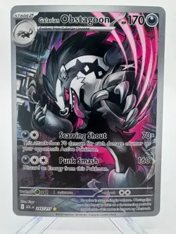 Pokemon Galarian Obstagoon Full Art Holo Rare 245/217 - Image 1