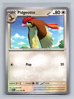 Pidgeotto Normal Common SV: Scarlet & Violet 151 MEW Colorless 017/165 Pokemon C - Image 1