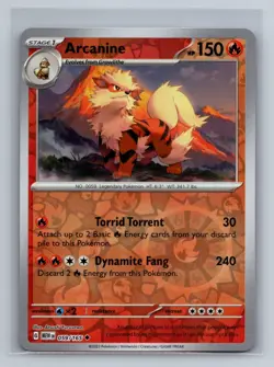 Arcanine Reverse Holo Uncommon SV: Scarlet & Violet 151 MEW Fire 059/165 Pokemon - Image 1