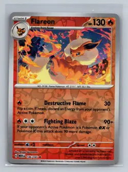 Flareon Reverse Holofoil Rare SV: Scarlet & Violet 151 MEW Fire 136/165 Pokemon - Image 1
