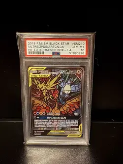 Pokemon Moltres & Zapdos & Articuno GX SM210 Black Star Promo TAG TEAM PSA 10 - Image 1