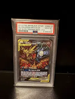 Pokemon Moltres & Zapdos & Articuno GX SM210 Black Star Promo TAG TEAM PSA 10 - Image 2