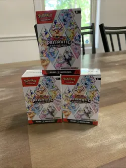 Pokemon Scarlet & Violet Prismatic Evolutions Booster Bundle Box Lot Of 3 Sealed - Image 1