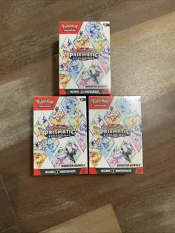 Pokemon Scarlet & Violet Prismatic Evolutions Booster Bundle Box Lot Of 3 Sealed - Image 4