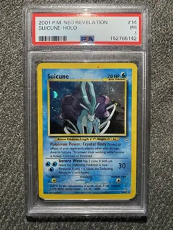 Pokemon Suicune Neo Revelation 14/64 Holo Rare Unlimited PSA 1 2001 FREE SHIP - Image 1