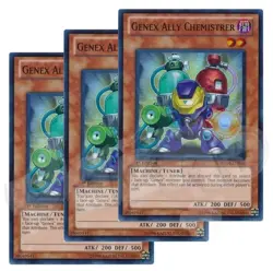 Yugioh - Genex Ally Chemistrer x 3 - 1st Edition Super Rare NM - Free Holo Card - Image 1