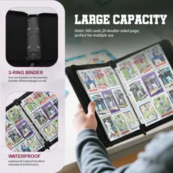 Trading Card Binder with Sleeves 9 Pocket Premium 720 Double Sided Pocket PU ... - Image 4