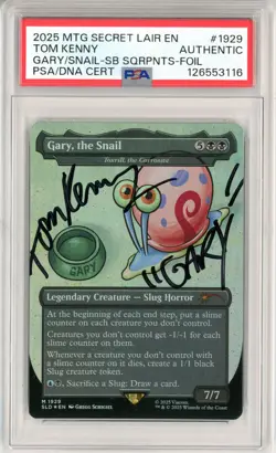 PSA Signed Tom Kenny Gary, the Snail M 1929 (Rainbow Foil) Secret Lair Drop Foil - Image 1
