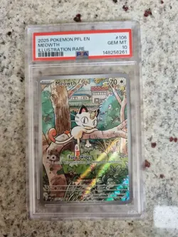 Pokemon TCG Meowth Phantasmal Flames Card 106/094 PSA 10 Illustration Rare - Image 1