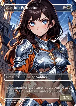 MTG - Bastion Protector - Fanart Borderless Style - EDH / Playtest - Image 1