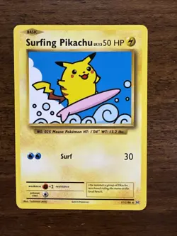 Surfing Pikachu Secret Rare - 2016 Pokemon XY Evolutions 111/108 NM - Image 1