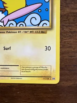 Surfing Pikachu Secret Rare - 2016 Pokemon XY Evolutions 111/108 NM - Image 4