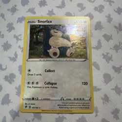 Snorlax 141/192 Cosmos Holo Rebel Clash Pokemon W/ Holo SWIRL On Butt LP - Image 1