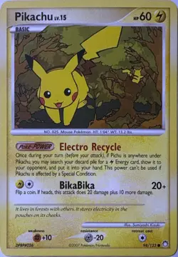 Pikachu 94/123 C Mysterious Treasures Pokemon - Image 1