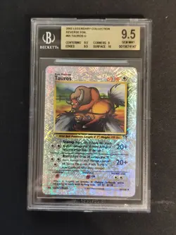 Tauros Legendary Collection BGS 9.5 65/110 Reverse Holo Carta Pokemon POP 3 - Image 1