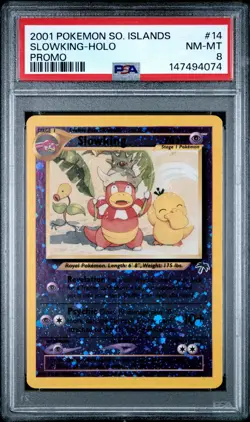 2001 POKEMON SOUTHERN ISLANDS PROMO #14 SLOWKING-HOLO PSA 8 - Image 1