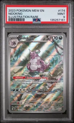 POKEMON 2023 MEW EN 151 Illustration Rare NIDOKING #174 PSA 9 Mint - Image 1