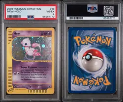 POKEMON MEW HOLO RARE 19/165 EXPEDITION ENGLISH PSA 4 VG-EX Swirl 💫 - Image 2