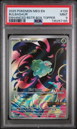 2025 POKEMON MEG EN-MEGA EVOLUTION ENHANCED BSTR BOX TOPPER BULBASAUR PSA 9 - Image 1