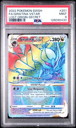 2022 POKEMON SWORD & SHIELD LOST ORIGIN SECRET FULL ART/GIRATINA VSTAR PSA 9 - Image 1